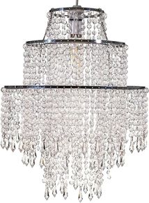 3-Tier Clear Chandelier Light Shade | Lamp Shade for Pendant Light Ceiling Light Shade Acrylic Crystal Chandelier Easy Fit Lampshades for Ceiling Lights for Living Room Bedroom Kitchen Hallway (FREE SHIPPING)