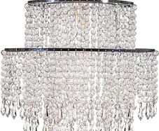 3-Tier Clear Chandelier Light Shade | Lamp Shade for Pendant Light Ceiling Light Shade Acrylic Crystal Chandelier Easy Fit Lampshades for Ceiling Lights for Living Room Bedroom Kitchen Hallway (FREE SHIPPING)