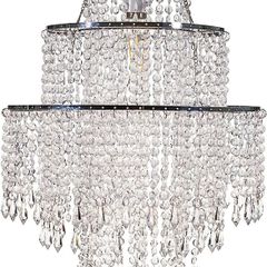 3-Tier Clear Chandelier Light Shade | Lamp Shade for Pendant Light Ceiling Light Shade Acrylic Crystal Chandelier Easy Fit Lampshades for Ceiling Lights for Living Room Bedroom Kitchen Hallway (FREE SHIPPING)