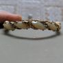 Vintage Monet Gold Tone Elastic Bracelet 1960s Image 2