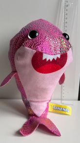 BANANAS Fish Soft Plush Toy - Pink & Purple, approx 28 cm