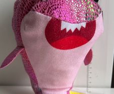 BANANAS Fish Soft Plush Toy - Pink & Purple, approx 28 cm