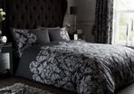 Damask Bedding Double Bed Set - Flower Duvet Cover - Comforter Covers With Pillow Cases - Black MULTIPLE SIZES AVAILABLE (FREE POSTAGE)