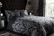 Damask Bedding Double Bed Set - Flower Duvet Cover - Comforter Covers With Pillow Cases - Black MULTIPLE SIZES AVAILABLE (FREE POSTAGE)