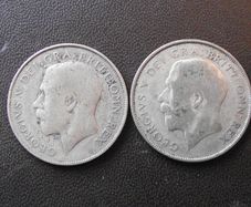 Great Britain. George V. 2 Silver Shilling (1924+1926)