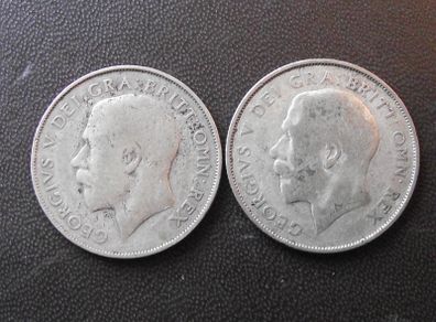 Great Britain. George V. 2 Silver Shilling (1924+1926)