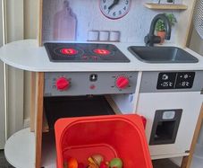 Wooden toy kitchen
