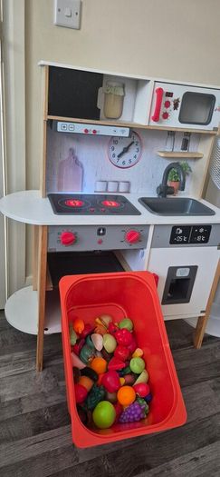 Wooden toy kitchen + more