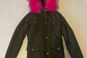New Look Girls coat with removable fur Age 10-11