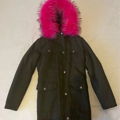 New Look Girls coat with removable fur Age 10-11