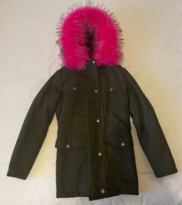 New Look Girls coat with removable fur Age 10-11