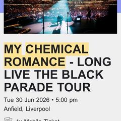 My Chemical Romance Liverpool ticket
