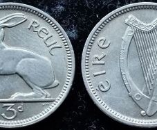 [#378] - Ireland 1968 | 3 Pence | Irish 3d | Hare | KM.12a | MS