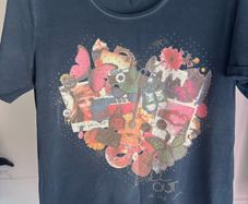 Leara Fashion stretchy navy blue top size UK16 EU44 Postage included