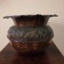 Antique Art Nouveau Hand Beaten Copper Jardiniere Image 5