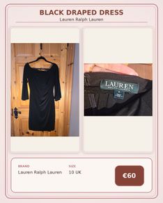 Lauren Ralph Lauren Black Draped Dress