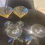 Set of four amber and plain glass martini or cocktail glasses Image 9