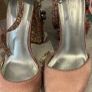 Pink Satin Block Heels Size 4 (37) + Matching Floral Clutch Bag, Wedding/Occasion Image 2
