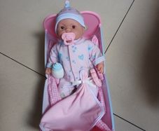 JC Toys -  Doll & Rocking Cradle.