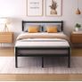 Double Bed Frames with Headboard 4ft6 Black Image 2
