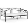 Sofa Bed Frame Black Metal 90x200 cm Image 2