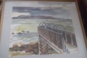 a large water colour of view of howth from sa;thill by  OISIN ROCHE