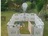 Large Foldable Baby Playpen Safe Plastic with Hoop and 50 Balls