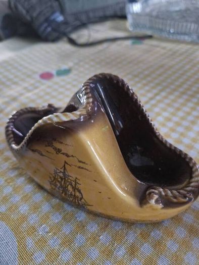 Pipe stand Vintage Mid Century double pipe holder ceramic