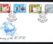 1974 Jersey Centenary of the Universal Postal Union Commemorative Stamps First Day Cover (FDC)