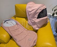 Bugaboo pink footmuff and sun canopy
