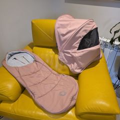 Bugaboo pink footmuff and sun canopy