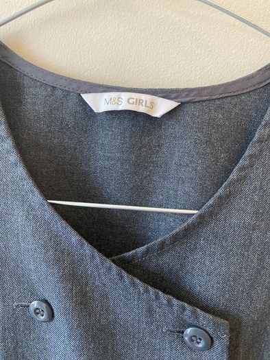 M&S grey pinafore (as new) age 8