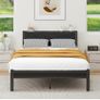 Double Bed Frame with Wooden Storage Shelf Headboard Image 8