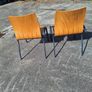 Two sturdy metal and wooden chairs Image 2