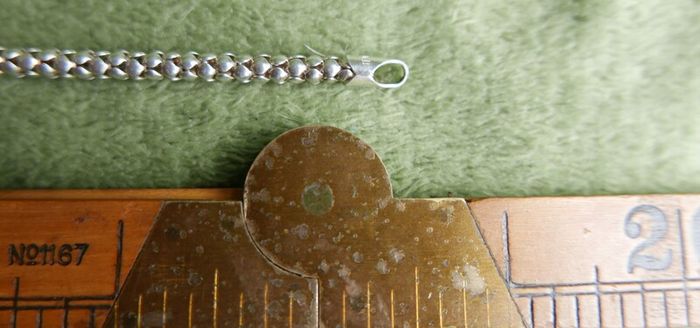 Vintage, Women's Sterling Silver 925 Bead Necklace. length 18,5" - 23,9g