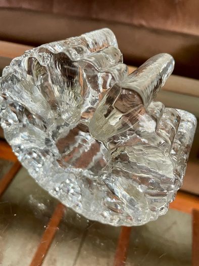 Vintage 1960s Georgshutte Art Glass Votive Candle Holder Trivet Dish Warmer
