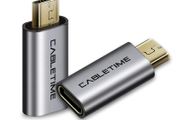 2 X Cabletime Aluminum Alloy OTG Micro USB (Male) to USB-C (Female) QC 3.0 Charger &amp; Sync Adapter (Brand New/Warranty)