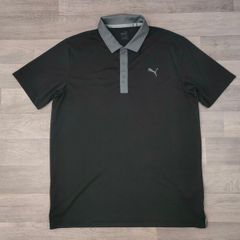 Puma Golf Black Polo Shirt Mens Large