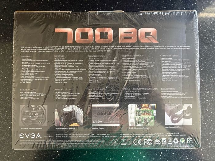Brand new and factory sealed EVGA 700 BQ 700W 80+ Bronze power supply, never opened or used.