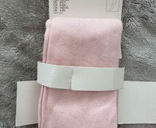 Warm pink tights for a girl, 122/128cm (6-8 years)