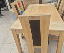 wooden table and chairs
