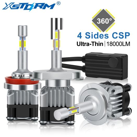 4 Sides 18000LM Led Canbus H1 H3 H4 H7 H8 H11 9005 HB3 9006 HB4 Turbo Led Headlight Bulbs 6000K 12V Auto Car Lights Fog Lamp