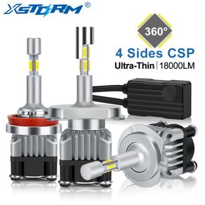 4 Sides 18000LM Led Canbus H1 H3 H4 H7 H8 H11 9005 HB3 9006 HB4 Turbo Led Headlight Bulbs 6000K 12V Auto Car Lights Fog Lamp