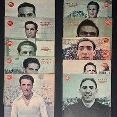 12 Original Real Madrid MARCA Player Posters  1945 Vintage Football