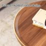 Modern Round Coffee Table with 2 Tier Storage Shelf Stylish Wooden Center Table Versatile Sofa Side Table Nightstand for Living Room & Home Office Brown Image 4