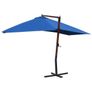 Hanging Garden Parasol with Wooden Pole 400x300 cm Blue Image 3