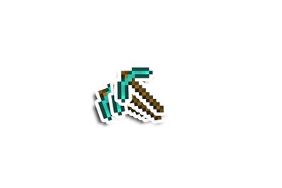 Minecraft Pickaxe Glossy Stickers 2-Pack