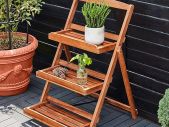 Solid Acacia Wood Flower Stand Plant Stand Flower Stairs Plant Stairs Flower Shelf Flower Bench Garden Shelf 3 Levels