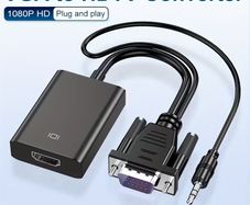 VGA to HDTV Adapter-1080P Video Adapter VGA Converter with Audio Cable, Male to Female for PC, Monitor HDTV (Note: VGA to HDTV Solely, Not Bi-Directional)