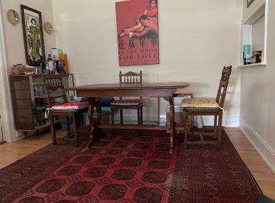 Extendable antique dining table